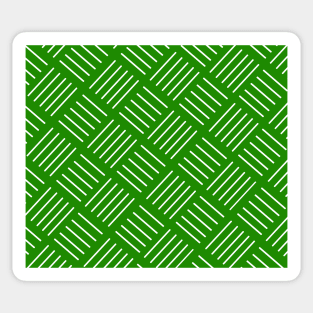 Abstract geometric pattern - strips - green and white. Sticker